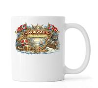 Norway Land of the Northmen Ceramic Tea Coffee Mug White