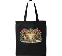 Norway Land of the Northmen Natural Cotton Tote Bag Black