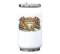 Norway Land of the Northmen Vacuum Insulated Thermal Beverage Can Bottle White