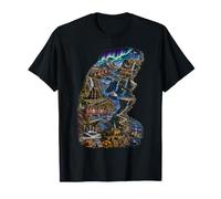 Norway Map Landmarks Fjords Nordic Heritage T-Shirt