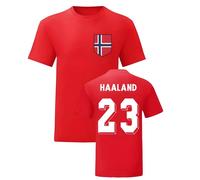 Norway Men's Erling Braut Haaland National Hero Tee in Red | Size: Medium Norway Red M