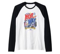 Norway Norge Norwegian Flag Vintage Looking Graphic Raglan Baseball Tee