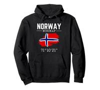 Norway North Cape Flag Coordinates Norway North Cape Angler Pullover Hoodie