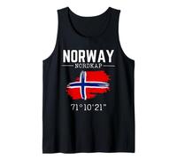 Norway North Cape Flag Coordinates Norway North Cape Angler Tank Top