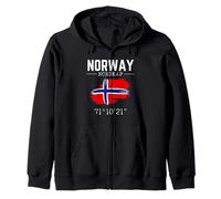 Norway North Cape Flag Coordinates Norway North Cape Angler Zip Hoodie