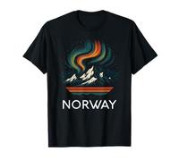 Norway Norwegian Tromso Northern Lights Snow Retro Oslo 47 T-Shirt