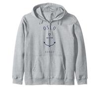 Norway Oslo Anchor Tattoo Love Heart Port Ferry Zip Hoodie