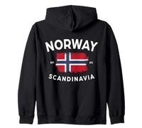 Norway Scandinavia Norwegian Flag Norge Norwayan Noreg Zip Hoodie