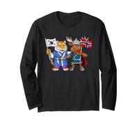 Norway South Korean Flag Norwegian Korean Roots Long Sleeve T-Shirt