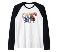 Norway South Korean Flag Norwegian Korean Roots Raglan Baseball Tee