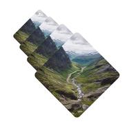 Norway terrain Car Air Fresheners Cards Set of 4 Pieces Personalized Car Fresheners Gifts for Men Women Auto Aromatherapy Tablets Hanging Scented Cards for Wardrobe Bathroom