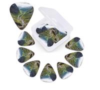 Norway terrain Guitar Picks 12 Pack Plectrums with Organizer Box, 3 Different Thickness Includes Thin Medium Heavy Picks