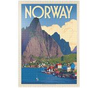Norway: The Land Of Fjords, Vintage Poster - Premium 1000 pieces Puzzle - MyPuzzle special collection from Anderson Design Group
