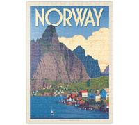 Norway: The Land Of Fjords, Vintage Poster - Premium 500 pieces Puzzle - MyPuzzle special collection from Anderson Design Group