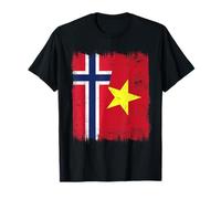 Norway Vietnam Half Flag Norwegian Vietnamese History T-Shirt