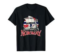 Norway Viking Ship Norwegian Flag Scandinavian Heritage T-Shirt