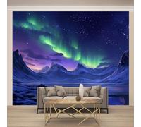 Norwegian Aurora Lights Non-Woven 3D Muralstarry Sky Wallpaper Modern Art Photo Wall Murals 150X105Cm (Wxh), for Bedroom Living Room Tv Backdrop Hallway Hall Lounge