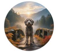 Norwegian Buhund A Thoughtful 1000pc Round Puzzle with Pet Dog, Ideal for Relaxation Corners, Great for Artistic Souls 1000pcs (67.5x67.5cm)