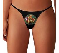 Norwegian Bunad Girl Flag Thongs Soft T-BACK G-string Panties Comfortable Undies Underwear for Women