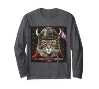 Norwegian Cat Viking Norway Flag Norwegian Folklore Long Sleeve T-Shirt