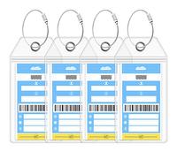 Norwegian Cruise NCL Luggage Tag Holders [4 Pack] & Cruise Lanyard Set [2 Pack] Large Tag Holders for Your Cruise Ship Luggage eTags [2024 & 2025] Clear, Plastic & Waterproof (Royal Blue), Luggage Tag