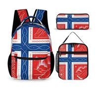 Norwegian Culture Backpack Set 3 Lunch Bag Pencil Case