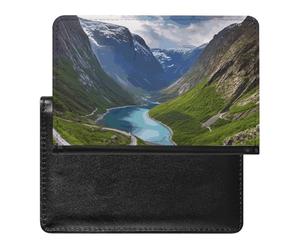 Norwegian Fjords Passport Cover Leather Passport Holder Cover Slim Travel Wallet Case for Passport Credit Cards ID Cards Boarding Passes Tickets Waterproof Travel Document Organizer