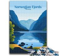 Norwegian Fjords Poster Puzzles 1000 Pieces for Adults, for And 14 Years And over Brainteaser Family Games Christmas Birthday Gifts 1000pcs(26x38cm)