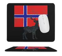 Norwegian Flag And Deer Trendy Gaming Mouse Pad Rubber Base Non-Slip Large Desk Mat Home Office 9.8"x11.8"