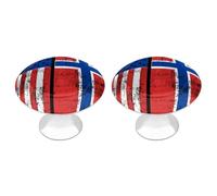 Norwegian Flag and USA Flag Funny Round Cabinet Knobs Stainless Steel Drawer Pulls Decorative Door Handles