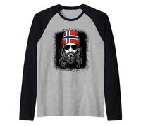 Norwegian Flag Beanie Man Travel Pride Raglan Baseball Tee