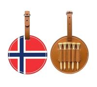 Norwegian flag Black Printed golf tee storage bag - portable design, easy to organize tee, Brown, One Size