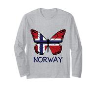 Norwegian Flag Butterfly Gifts for Women and Kids Long Sleeve T-Shirt