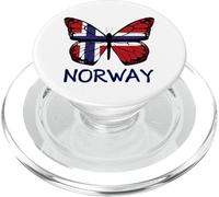 Norwegian Flag Butterfly Gifts for Women and Kids PopSockets PopGrip for MagSafe