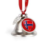 Norwegian Flag Christmas Hanging Bells Christmas Tree Ornament Decorative Bells for Home Party Love Bell