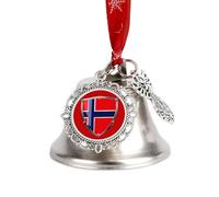Norwegian Flag Christmas Hanging Bells Christmas Tree Ornament Decorative Bells for Home Party Wing Bell