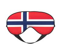 Norwegian Flag Comfortable Sleeping Aid Soft Eye Mask Adjustable Blackout Cover Reversible Night Rest