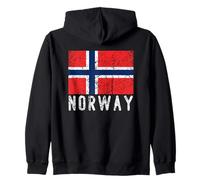 Norwegian Flag Distressed Men Women Kids Norway Zip Hoodie
