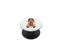 Norwegian Flag Dog Heart Heritage Outfit for Norway PopSockets Adhesive PopGrip