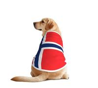 Norwegian Flag Dog Shirt Vest Dog Clothes- Breathable Cooling for Big Dogs, Sun Protection Comfort Wear for Golden Retriever, Husky, Alaska Outdoor Activities 4X-Large