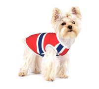 Norwegian flag Full Print Cotton Pet Vest L Dog Cat Clothes Soft Elastic Breathable Pullover Pet