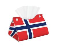 Norwegian flag High-grade Faux Leather Tissue Box Cover