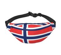 Norwegian flag Large Fashion Crossbody Waist Bag, Travel Casual Boys Waist Bag, Suitable for Sports, Running, Cycling, Traveling, Fishing