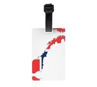 Norwegian Flag Map Print Premium PVC Luggage Tag Reliable Suitcase ID Holder Hassle-Free Travel Essential Accessory Gift