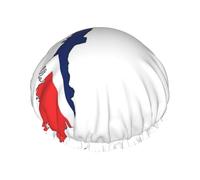Norwegian Flag Map Printed Large Shower Cap, Double Layer Hair Protector For Facial Care, Reusable Hair Wrap