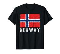 Norwegian Flag Of Norway Distressed Mens Womens Kids T-Shirt