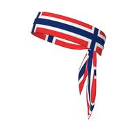 Norwegian Flag Pattern Tennis Headband for Women,Sweat Band for Workout, Head Tie for Running, Football, Basketball,Athletics