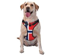 Norwegian Flag Premium Dog Harness for Small, Medium, and Large Dogs - Durable, No Pull with Reflective Straps and Quick Release BucklesSmall