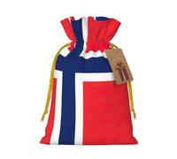 Norwegian flag print Christmas Bag - Premium Holiday packet, Festive Xmas Packaging with Joyful Designs