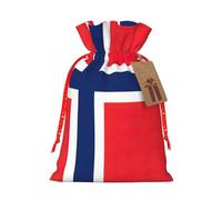 Norwegian flag print Christmas Bag - Premium Holiday packet, Festive Xmas Packaging with Joyful Designs